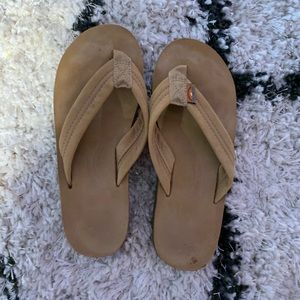 Cute rainbow sandals in EUC. They are tan